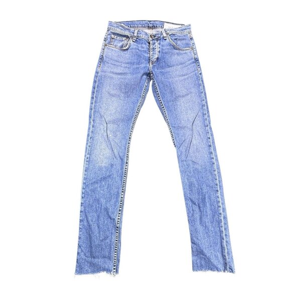 Rag & Bone Jeans Fit 2 Slim Men's 30 Medium Wash Denim Raw Hem Faded - Picture 1 of 16